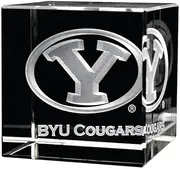 Fan Frenzy Gifts School Logo Crystal Cube | Paper Weight