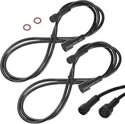 uxcell 2-Pack Waterproof Extension Cable, 4 Pin 3.28 Ft/1m Extension Cord Wire with 22AWG IP67 Male and Female Connectors for Outdoor Spotlights/LED Deck Lights [Black]