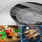 Kabob Skewers for Grilling Evenly Cooked Food Stainless Steel Bbq Set with Cloth