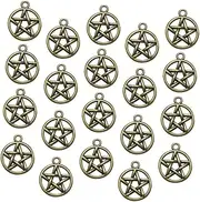 [KALLORY] Create Your Own Jewelry 20pcs Alloy Star Pendants Charms Diy Set for Necklace Bracelet Craft