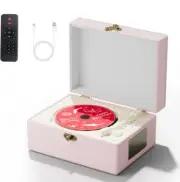 Time Music Box CD Player with Speakers; Bluetooth Transmitter PINK