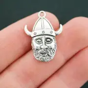 4 Viking Charms Antique Silver Tone 2 Sided Incredible Detail - SC1227