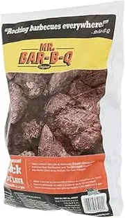 Mr. Bar-B-Q Natural Lava Rocks for Fire Pit | Lava Rocks for Gas Grills Charbroilers | Reduces Flare Ups | Even Heat Distribution | 7 Lb. Bag of Fire Pit Lava Rocks | 1 Pack