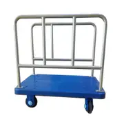 300kg Industrial Dual Side Handle Platform Trolley w/ Silent Rubber Wheels