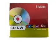 5PK Imation Neon CD-RW 700MB 12x File/Data Storage Rewritable Blank Discs