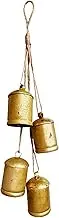 Vintage Bells, Iron Harmony Bells with Jute Rope, Decorative Bells Farmhouse Decor, Handmade Rustic Wreath Ornament Bells for Terrace Outdoor Home