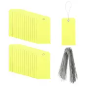 200Pcs Marking Tags with String, 6.3" x 3.1" Waterproof Hang Tags Yellow
