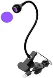 ZOELASS 395Nm UV LED Black Light W/ Gooseneck & Clamp for Gel Nails 2W Black