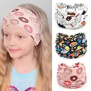 [Bohend] Girls Headbands Wide Knotted Hair Bands 3Pcs Non Slip Elastic Cute Head Bands Workout Yoga Sweatband Hair Accessories for Girls and Kids (K)