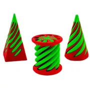 3 Pack Spiral Cone Toy,3D Printed Spiral Cone Fidget Toy,Mini Vortex Thread Illusion Desktop Decor Souvenir Gift for Anxiety Relaxing,Red and Green