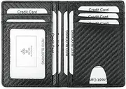 [Dorras] Minimalist Front Pocket Wallet - RFID Blocking Genuine Leather Slim Bifold Wallet for Men Women
