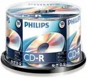 PHILIPS - 52x Speed CD-R Blank CDs - Spindle 50 Pack