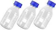 PRETYZOOM 3Pcs Glass Bottles Chemical Sample Containers with Sealing Cap Lightweight Portable for Laboratory Use for Safe Liquid Storage