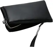 [VALICLUD] Handmade Vintage Pattern Shell Eyeglass Case Black PVC Leather Protective Holder for Glasses Easy for Safe Storage