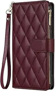 for Samsung A52 (4G 5G) Crossbody Leather Zip Wallet Phone Case(for Samsung A52 (4G 5G)/Red)