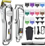 Hatteker Hair Clipper for Men IPX7 Waterproof Cordless Barber Clipper for Hair Cutting Kit with T-Blade Trimmer Beard Trimmer Kids Clipper Professional USB Rechargeable