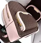 MICHAEL KORS JAYCEE Medium ZIP POCKET BACKPACK BAG MK Brown Powder Blush