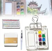 Pocket Artist Watercolor Travel Set, PocketArtist Travel Set, Mini Portable Watercolor Travel Set, Paint Palette Travel Kit, Mini Watercolor Paint Set (Acrylic Sheet 8set)