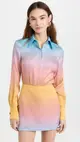 [卡萨布兰卡] Pastel Gradient Printed Long Sleeve Silk Shirt