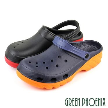 【GREEN PHOENIX】台灣製男女款透氣洞洞兩穿式輕量防水涼拖鞋/雨鞋N-01515