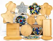 10 Pcs Wooden Mosaic Bases Assorted Shapes Mosaic Substrates for DIY Mosaic Kids