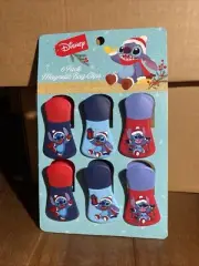 Disney Lilo & Stitch 6 Pack Bag Clips Christmas Blue Tangled Lights Santa Hat