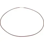 Leather Cord Necklace Silver Clasp Brown Jewelry 18"