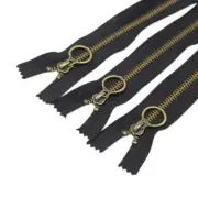 10PCS 18 Inch 45cm #5 Antique Brass Plated Metal Zippers Bulk Close End Metal...