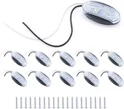 NUZAMAS Set of 10 Side Marker LED Lights, 12V/24V, IP68 Waterproof, 4X LED, Position Indicator, Front Rear LED Lights, Cool White, Suit for Trucks, Boats, Trailers, Vans, Caravans, RVs, Cars