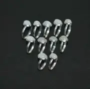WHOLESALE 11PC 925 SOLID STERLING SILVER WHITE RAINBOW MOONSTONE RING LOT g740