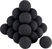 2-Inch Ceramic Fire Balls 25PCS Black for Indoor Outdoor Fire Pit Fireplace DIY