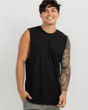 [Lucid] Lucid Men's Essential Muscle Tank Top in Black Size XL XL Black