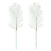 Feather Ballpoint Pens Bulk, 2Pcs Writing Pens Style 1, Blue