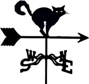 Wind vanes, Outdoor Garden Weathervane with Animal Ornament, Fox and Duck Metal Weather Vane Stainless Steel Wind Direction Indicators Yard