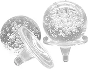 Parliky Elegant Decorative Spheres Set 2 Pack Bubble Ball Crystal Ornaments Stands for DIY Aquascaping