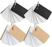 VILLFUL Practical Memory Cards 4 Pack Portable Words Cards Binder Ring for Daily Memo Note Taking
