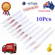10pcs Reciprocating Saw Blade Set 6" 8" Wood Metal Sheet Pipe Blades Set AU