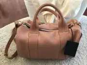 Celebrity Fave New Alexander Wang Pebbled Leather Rocco Bag in Tan