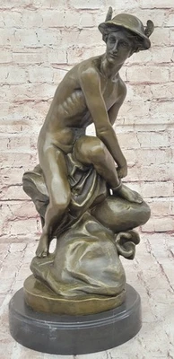 Bronze Sculpture Statue MUSEUM QUALITY GRAND TOUR SIGNED FLYING MERCURY ARTWORK