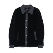 [A.p.c.] A. p.c. Will Fleece Denim-panel Jacket M BLUE