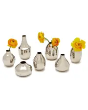Two's Company Set of 7 Silver-Plated Nickel Vases