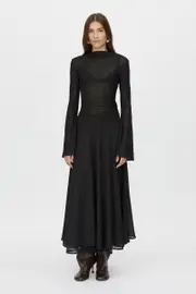 Attar Circle Midi Skirt in Black - CAMILLA AND MARC® C&M