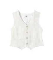 [Il Gufo] Il Gufo Striped linen vest Y 12 beige