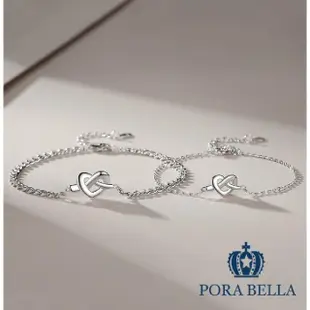 【Porabella】925純銀手鍊 同心結情侶手鏈 愛心結造型純銀 情人節禮物 情侶對鍊 告白 銀飾 Bracelet