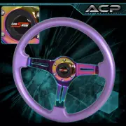 For Ford Off Road Heavy Duty 350mm Purple Neo Chrome Steering Wheel Godsnow Horn