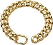 WOOFUU 19MM Thick Light Metal Dog Cuban Link Collar,Gold Dog Chain Collar for Medium Large Dogs - 20 Inches Dog Necklace Collar