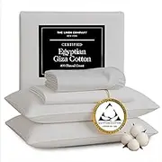 Certified Giza Egyptian Cotton Sheets, Full Size Bed Sheets - Genuine 400 Thread Count - Hotel Luxury, Skin Friendly, Breathable, Naturally Silky Sateen Sheets, Oeko-TEX Certified