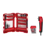 Milwaukee Impact Duty Screwdriver Bit Set (70-Piece) + Right Angle Drill Adapter