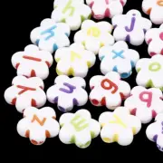 40 Flower Letter Beads Alphabet Beads Bulk Beads Wholesale 12mm Assorted Lot