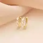 Dainty Huggie hoop earrings cartilage Cubic Zirconia hoop Round Haggie Earring